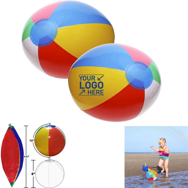 Inflatable  Classic Rainbow Color 12 Inch  Beach Balls
