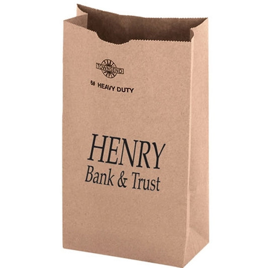 Natural Kraft Heavyweight Nail & Coin Bag 6 lb - Flexo Ink