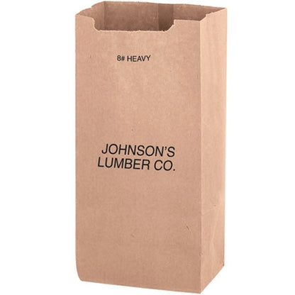 Natural Kraft Heavyweight Nail & Coin Bag 8 lb - Flexo Ink