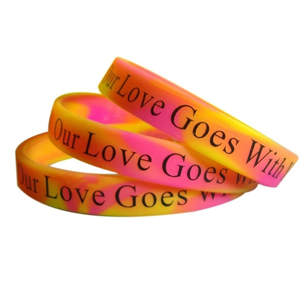 Custom Silkscreen Printed Silicone Wristbands-AA