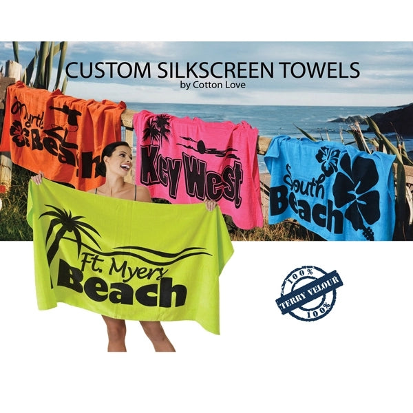 32x64 Terry Velour Beach Towels 16lb/doz.