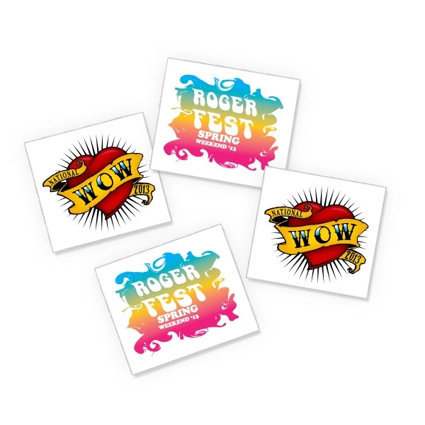 2" x 2" Custom Temporary Tattoos- 72 Hour Rush Delivery!