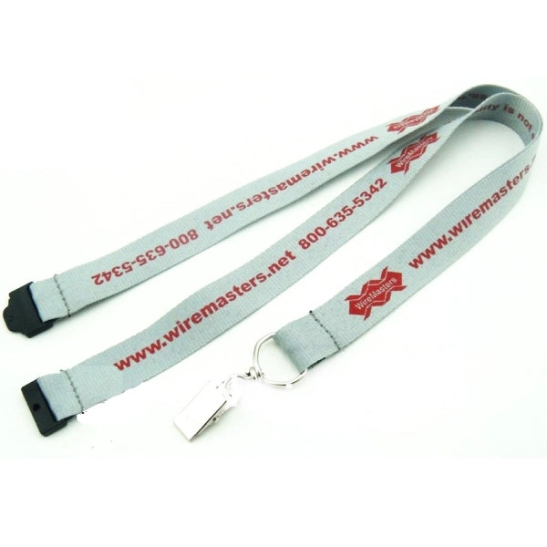 Polyester Lanyard Badge Reel Combo w/ Safety Break & Buckle