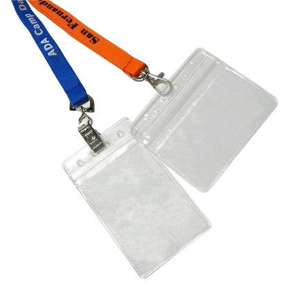 1" Lanyards w/ Badge Holder Combo Clear Vinyl