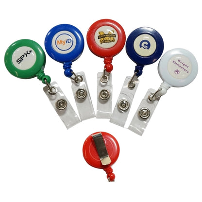 Retractable Round Badge Reel w/ Belt Clip
