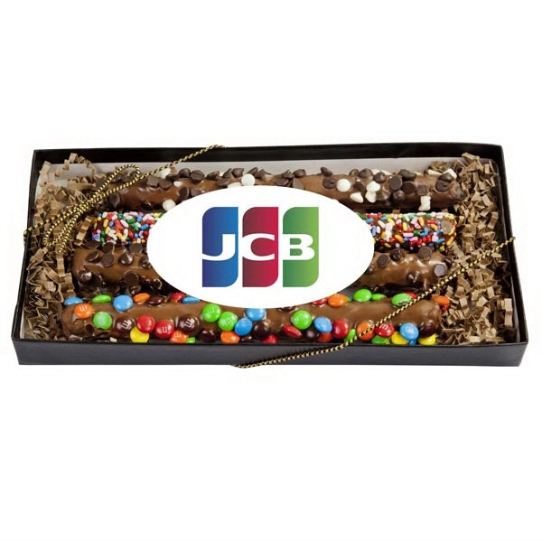 Decorated Gourmet Pretzel Gift Box w Customized Label