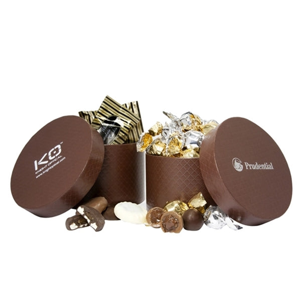 Small Hat Box with Twist-Wrapped Truffles
