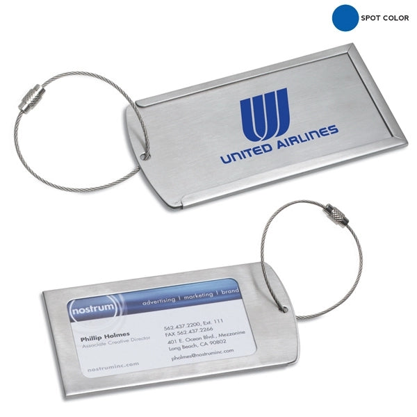Prestige Brushed Metal Luggage Bag Tag