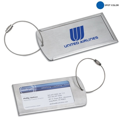 Prestige Brushed Metal Luggage Bag Tag